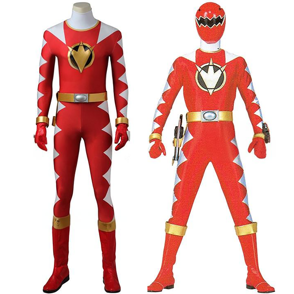 Power Rangers Dino Thunder Red Dino Ranger Conner McKnight Cosplay Costume