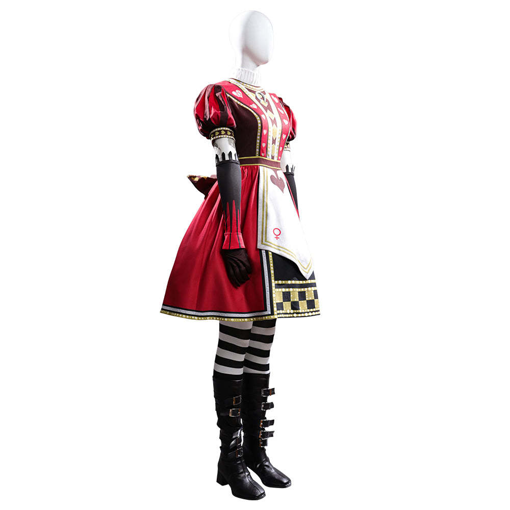 Alice: Madness Returns Alice Liddell Red Dress Cosplay Costume Simplified Version-Cosplay Instrumentality Project
