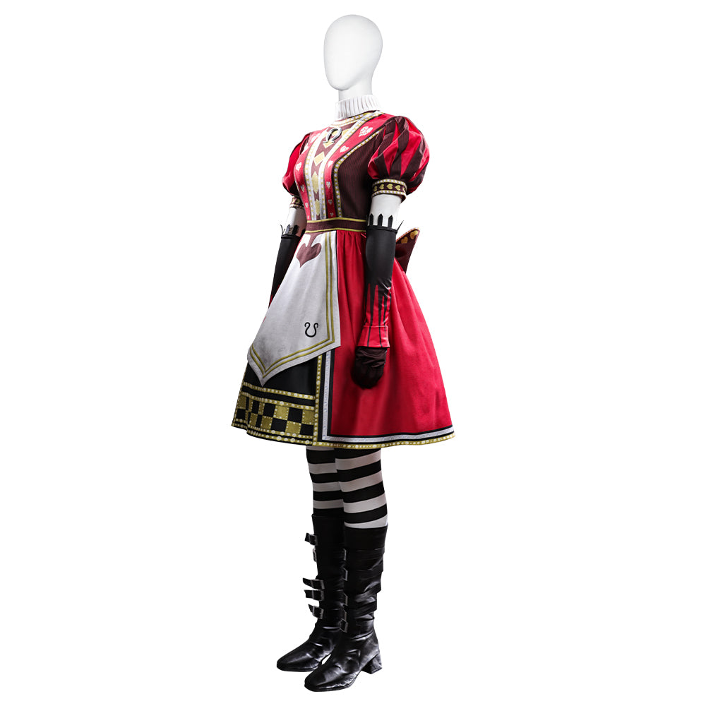 Alice: Madness Returns Alice Liddell Red Dress Cosplay Costume Simplified Version-Cosplay Instrumentality Project