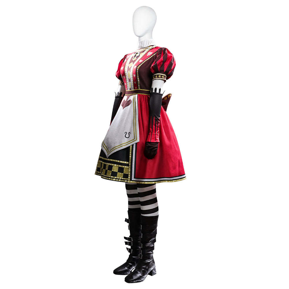 Alice: Madness Returns Alice Liddell Red Dress Cosplay Costume Simplified Version-Cosplay Instrumentality Project