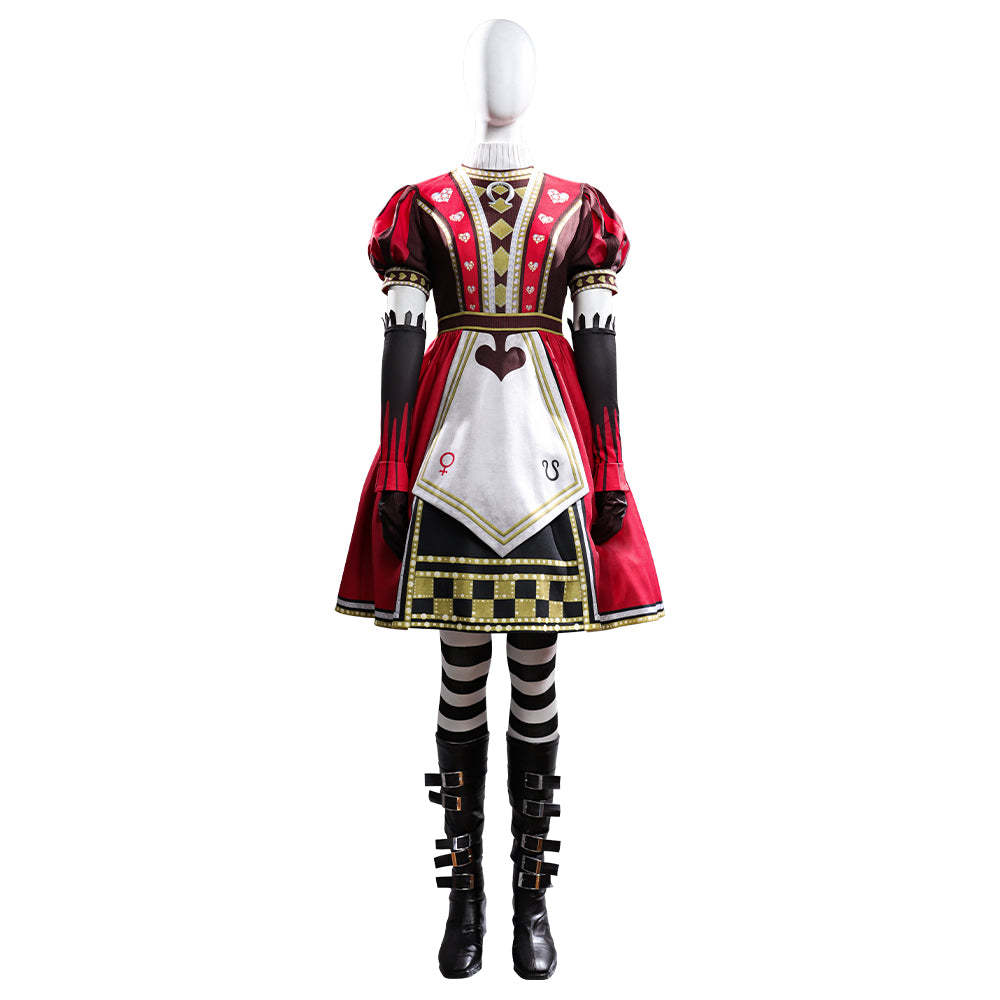 Alice: Madness Returns Alice Liddell Red Dress Cosplay Costume Simplified Version-Cosplay Instrumentality Project
