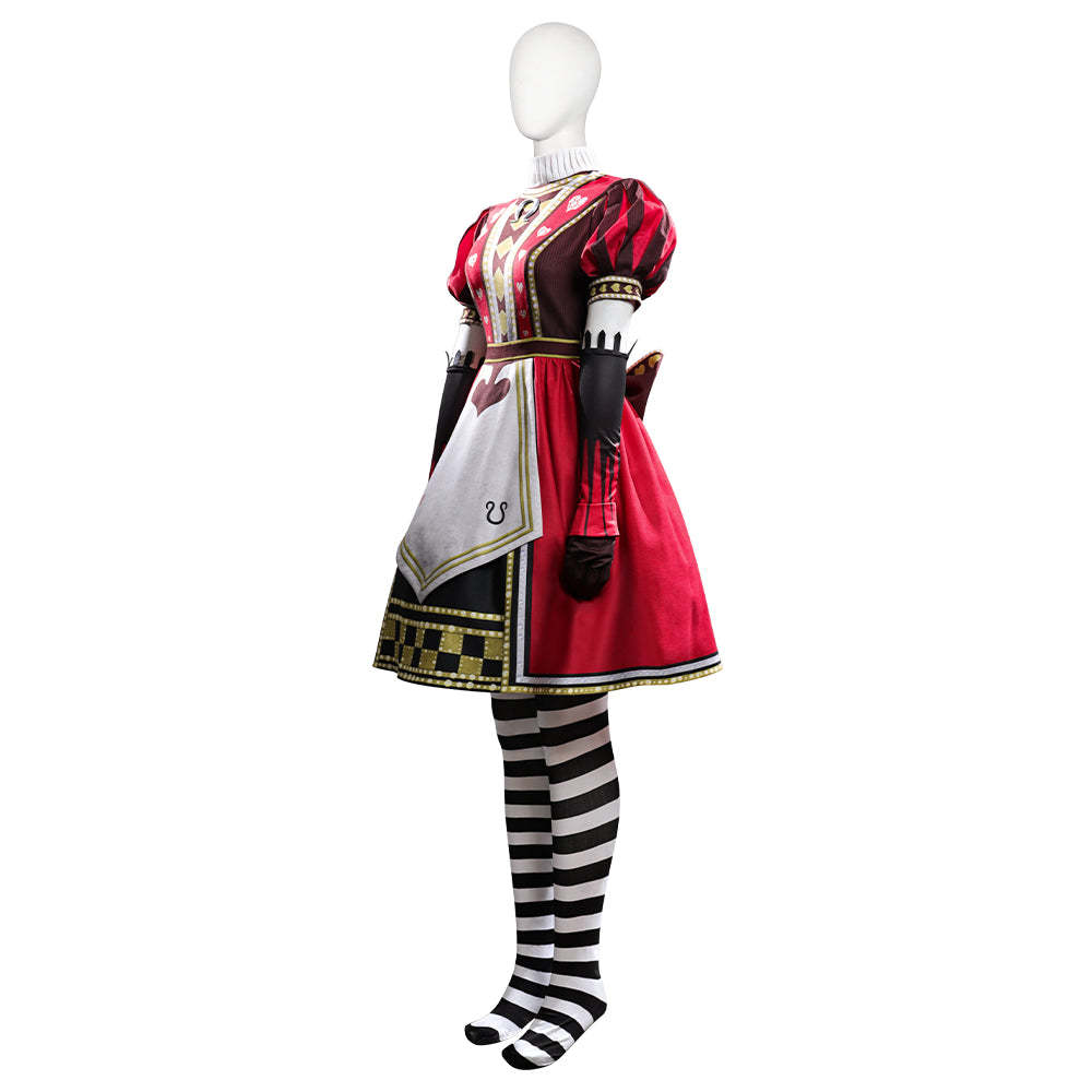 Alice: Madness Returns Alice Liddell Red Dress Cosplay Costume Simplified Version-Cosplay Instrumentality Project