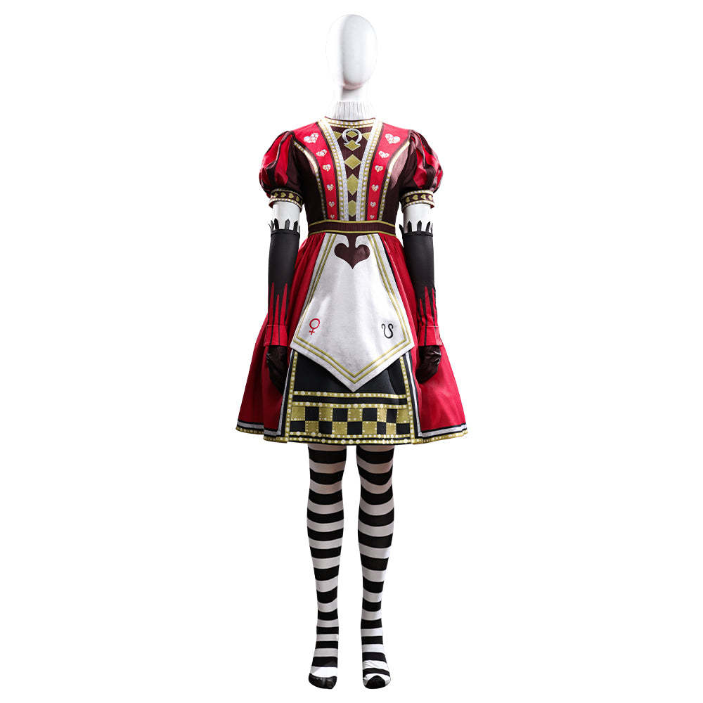 Alice: Madness Returns Alice Liddell Red Dress Cosplay Costume Simplified Version-Cosplay Instrumentality Project