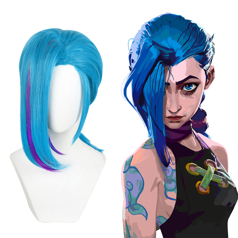 Arcane Season 2 League of Legends LOL Arcane Jinx Blue Cosplay Wig-Cosplay Instrumentality Project