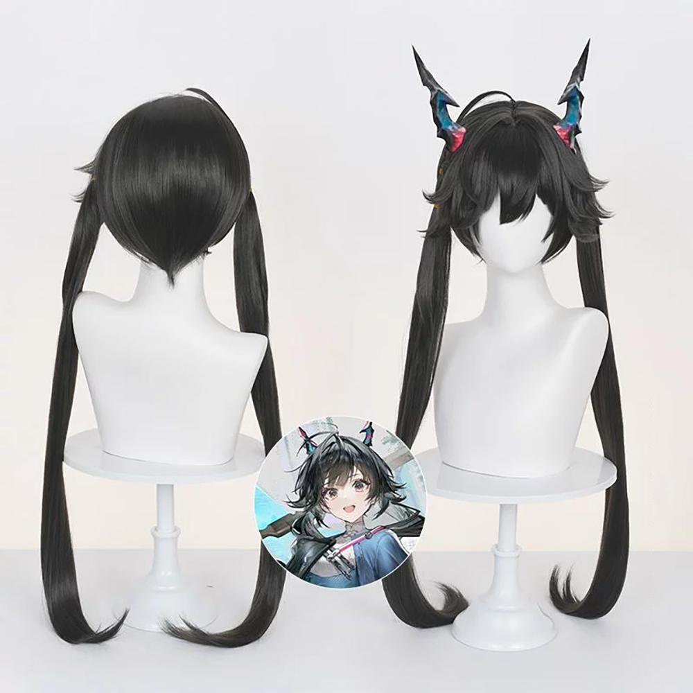 Arknights Endfield Chen Qianyu Black Cosplay Wig
