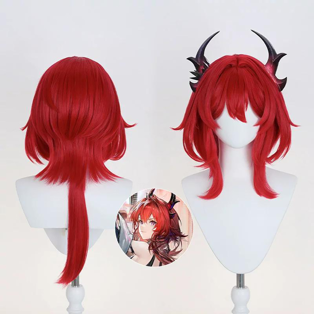 Arknights Endfield Laevatain Red Cosplay Wig