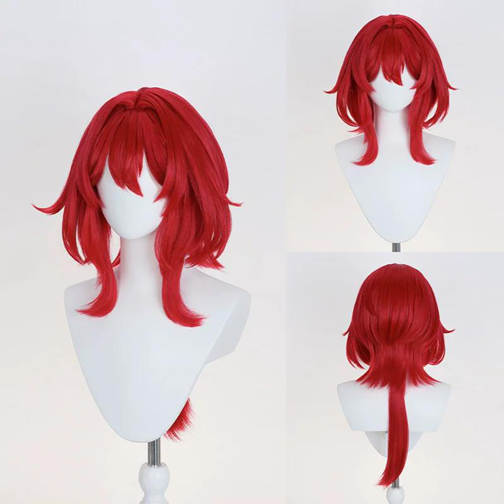Arknights Endfield Laevatain Red Cosplay Wig