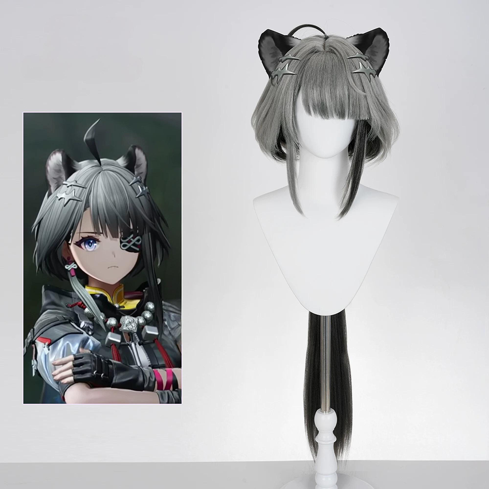 Arknights Endfield Wuling Tangtang Grey Cosplay Wig
