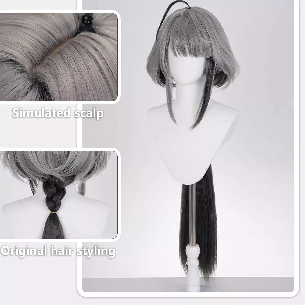 Arknights Endfield Wuling Tangtang Grey Cosplay Wig