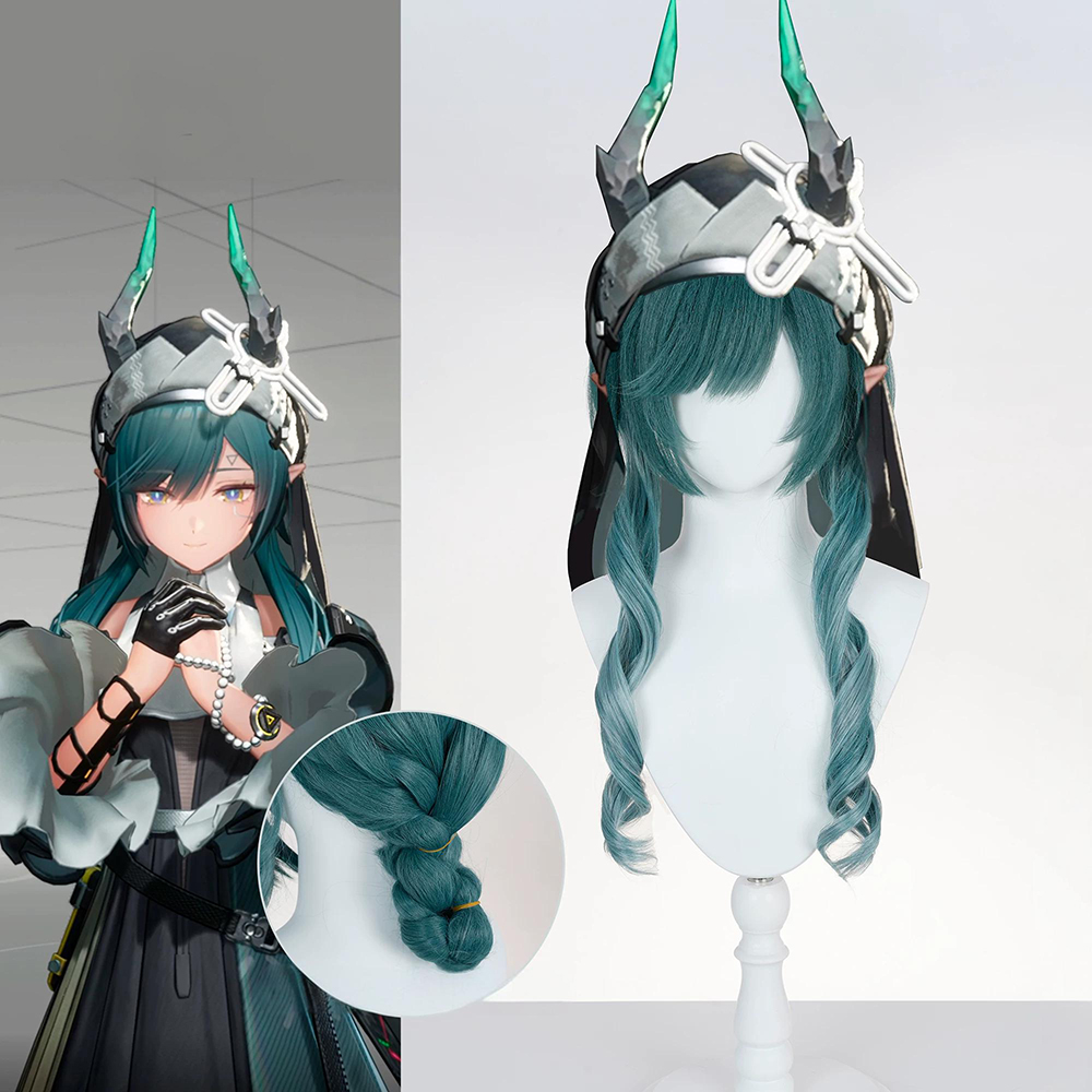Arknights Endfield Xaihi Green Cosplay Wig