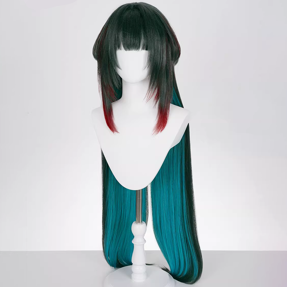 Arknights Endfield Wuling Zhuang Fangyi Zhuang Tianshi Black Green Cosplay Wig