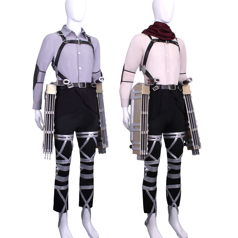 Attack on Titan Final Season Mikasa Ackerman Levi Ackerman Survey Corps Uniform Cosplay Costume