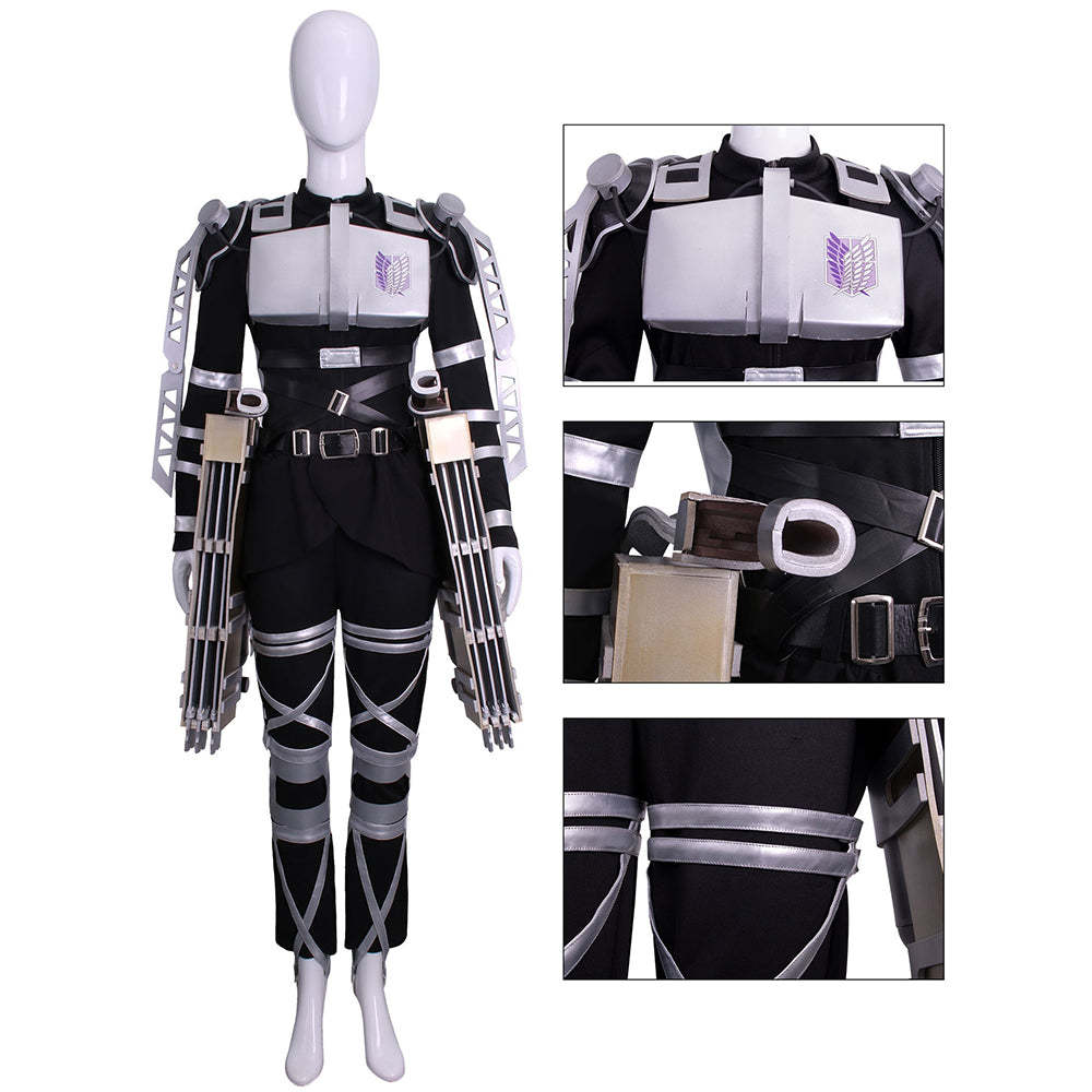 Attack on Titan Final Season Mikasa Ackerman Levi Ackerman Survey Corps Uniform Cosplay Costume