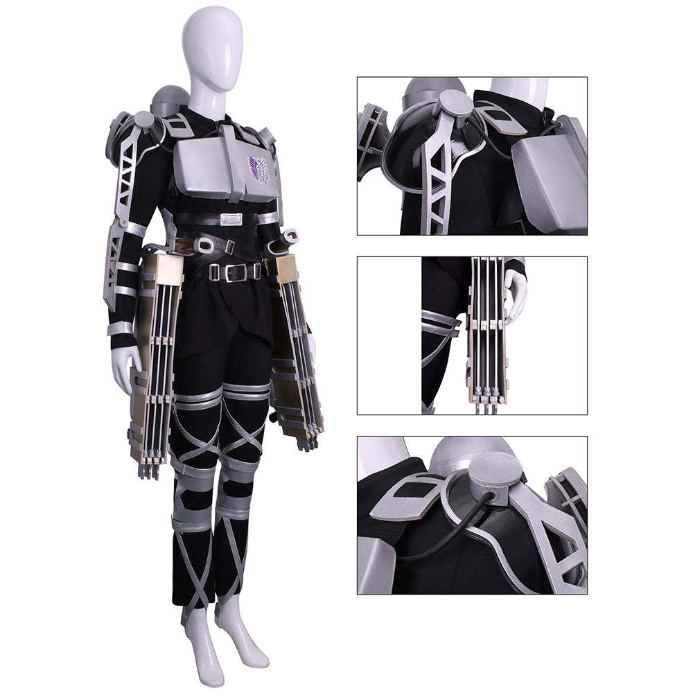 Attack on Titan Final Season Mikasa Ackerman Levi Ackerman Survey Corps Uniform Cosplay Costume
