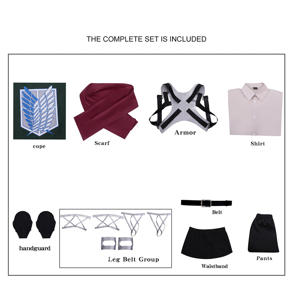 Attack on Titan Final Season Mikasa Ackerman Levi Ackerman Survey Corps Uniform Cosplay Costume
