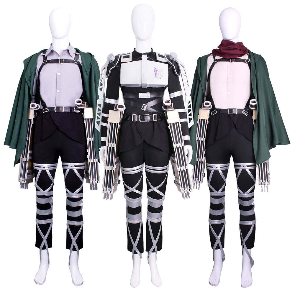 Attack on Titan Final Season Mikasa Ackerman Levi Ackerman Survey Corps Uniform Cosplay Costume