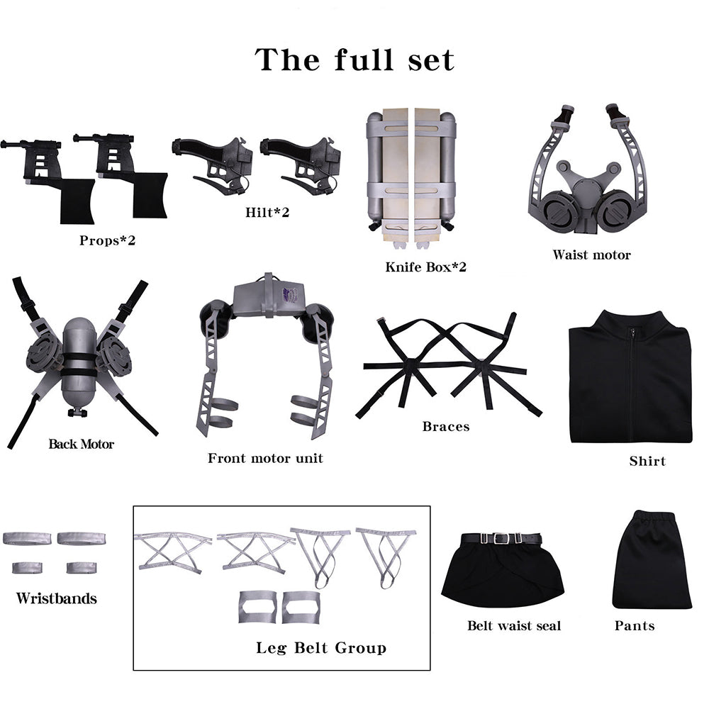 Attack on Titan Final Season Mikasa Ackerman Levi Ackerman Survey Corps Uniform Cosplay Costume