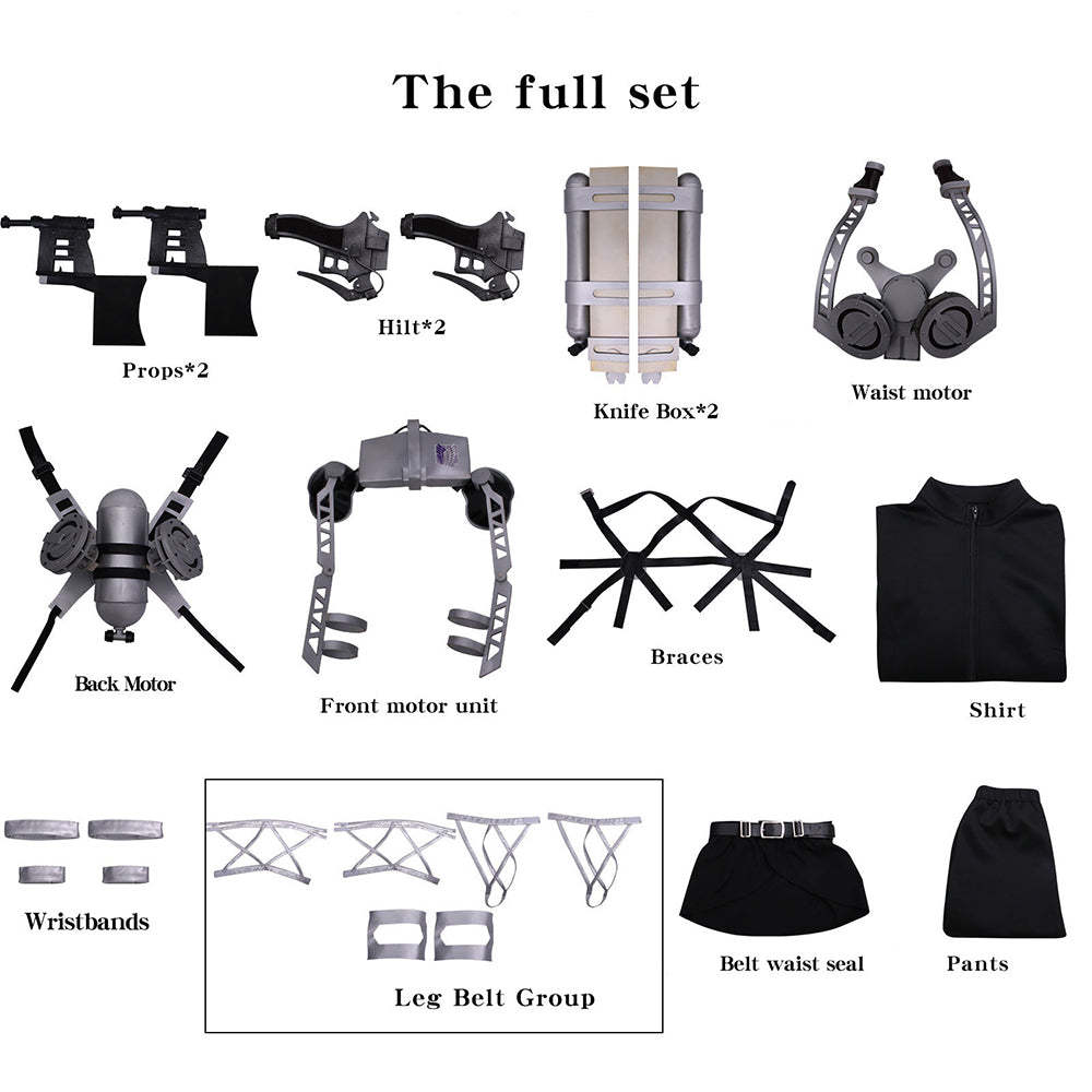 Attack on Titan Final Season Mikasa Ackerman Levi Ackerman Survey Corps Uniform Cosplay Costume