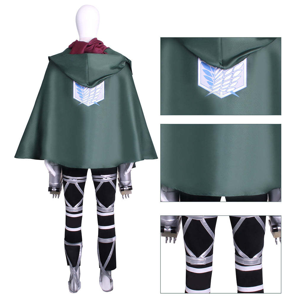 Attack on Titan Final Season Mikasa Ackerman Levi Ackerman Survey Corps Uniform Cosplay Costume