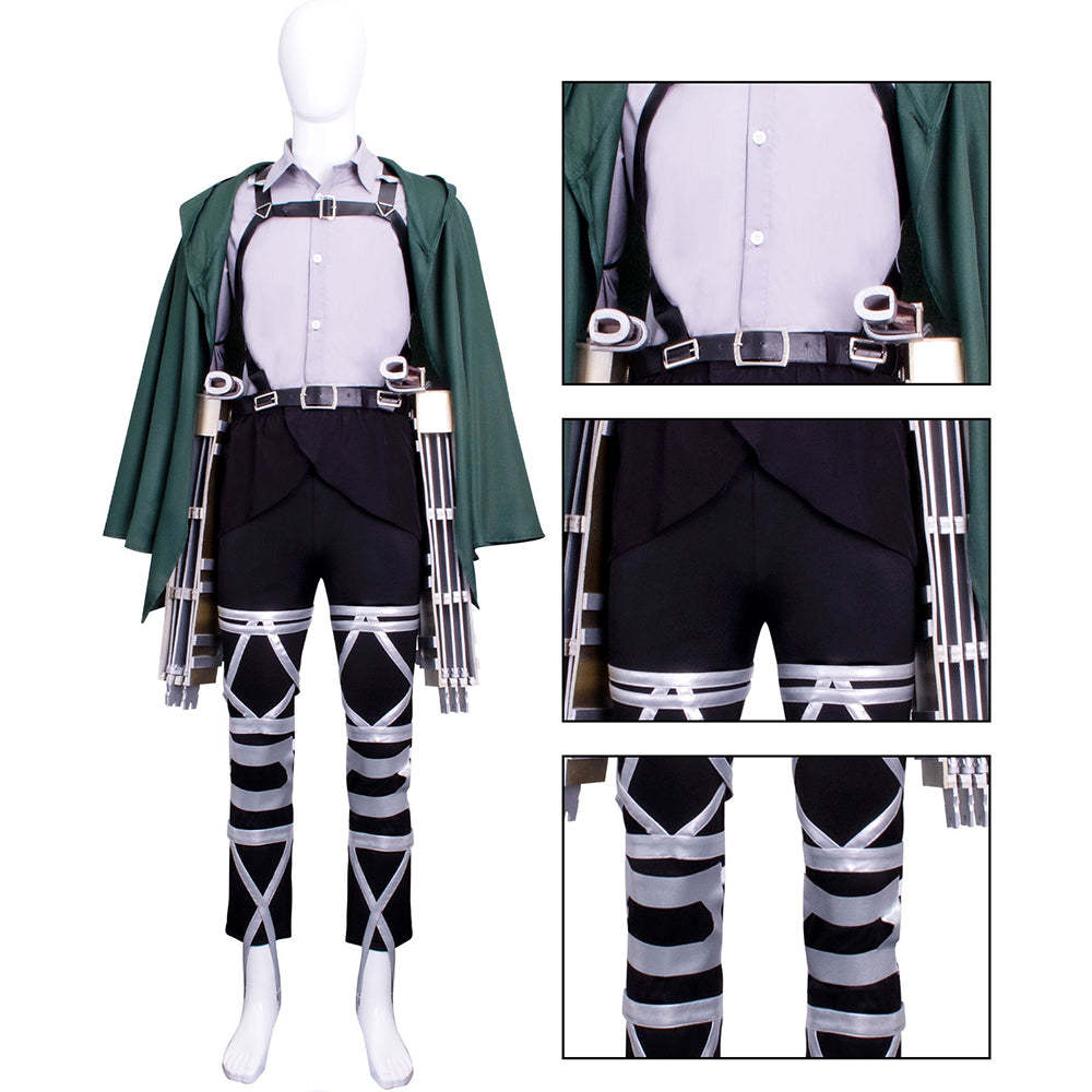 Attack on Titan Final Season Mikasa Ackerman Levi Ackerman Survey Corps Uniform Cosplay Costume