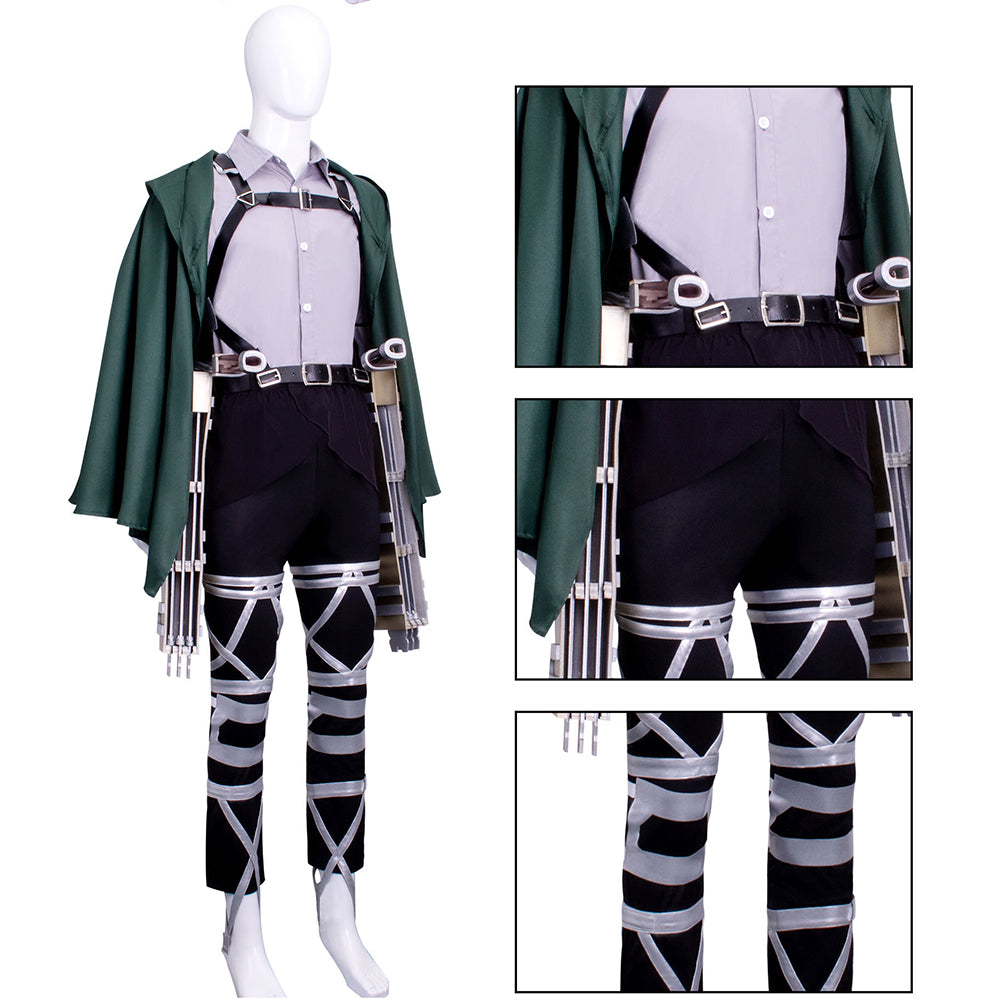 Attack on Titan Final Season Mikasa Ackerman Levi Ackerman Survey Corps Uniform Cosplay Costume