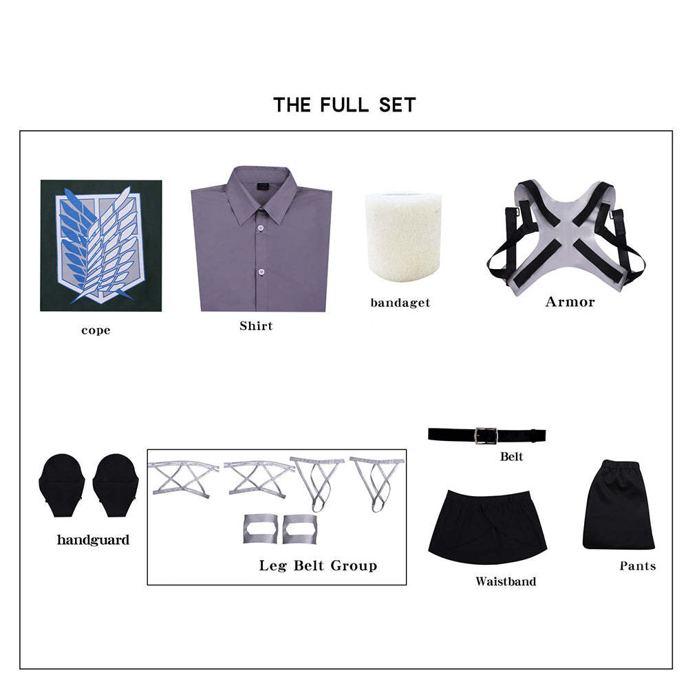 Attack on Titan Final Season Mikasa Ackerman Levi Ackerman Survey Corps Uniform Cosplay Costume