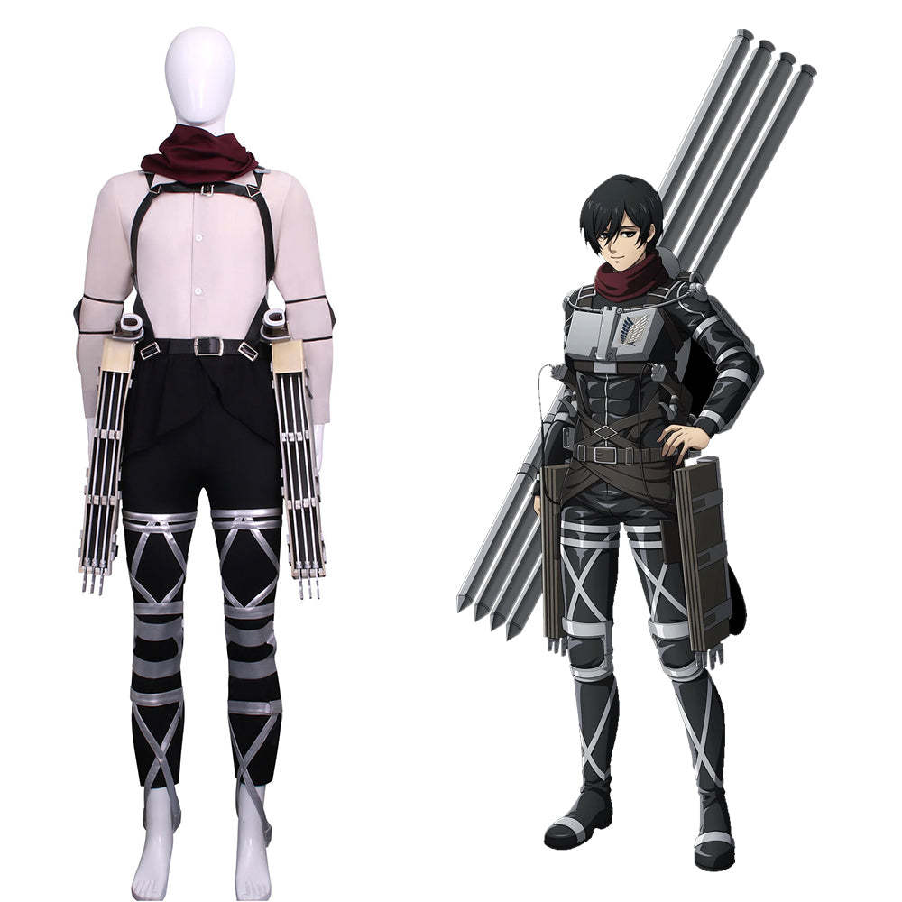 Attack on Titan Final Season Mikasa Ackerman Levi Ackerman Survey Corps Uniform Cosplay Costume
