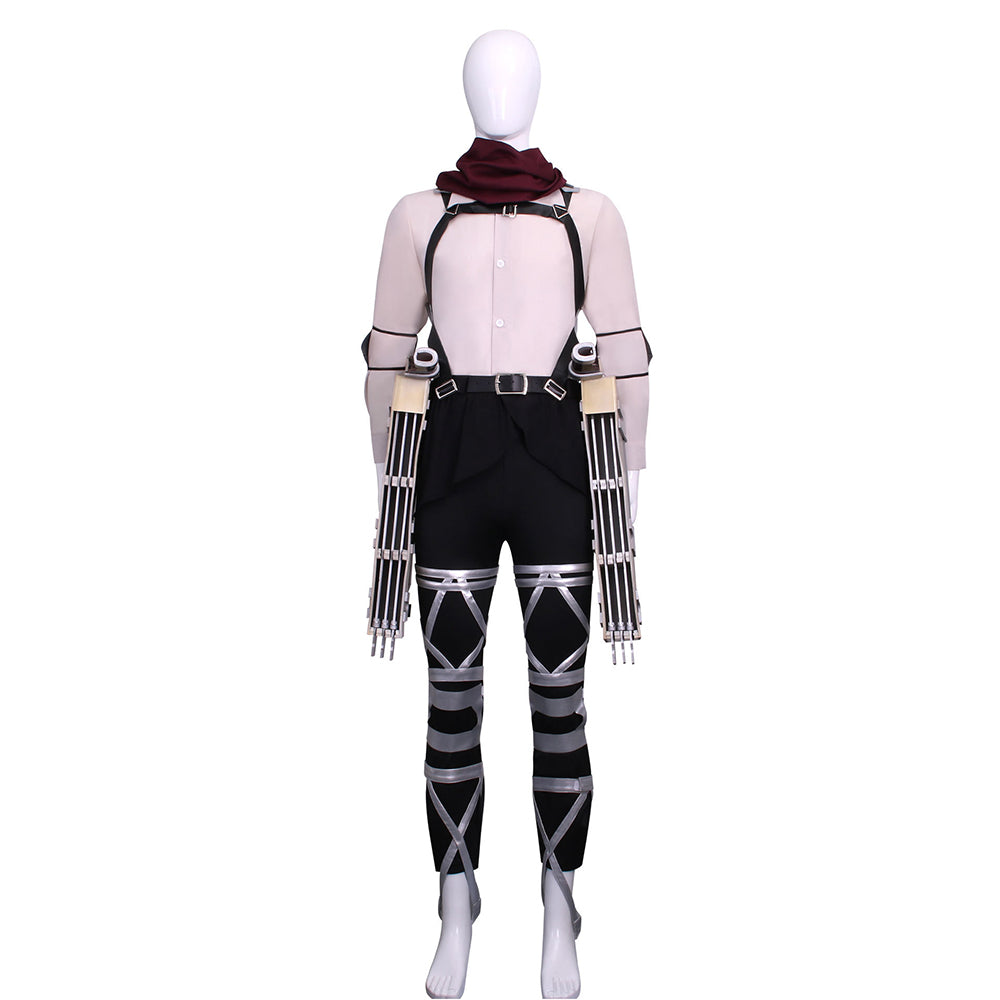 Attack on Titan Final Season Mikasa Ackerman Levi Ackerman Survey Corps Uniform Cosplay Costume