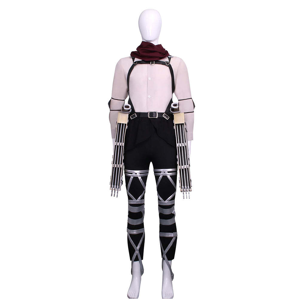 Attack on Titan Final Season Mikasa Ackerman Levi Ackerman Survey Corps Uniform Cosplay Costume