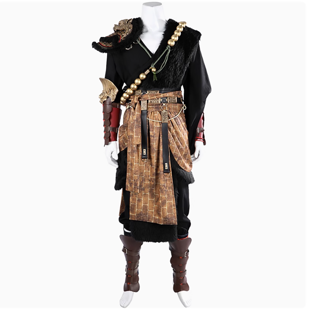 Black Myth: Wukong Ebongold Silk Robe Outfit Cosplay Costume