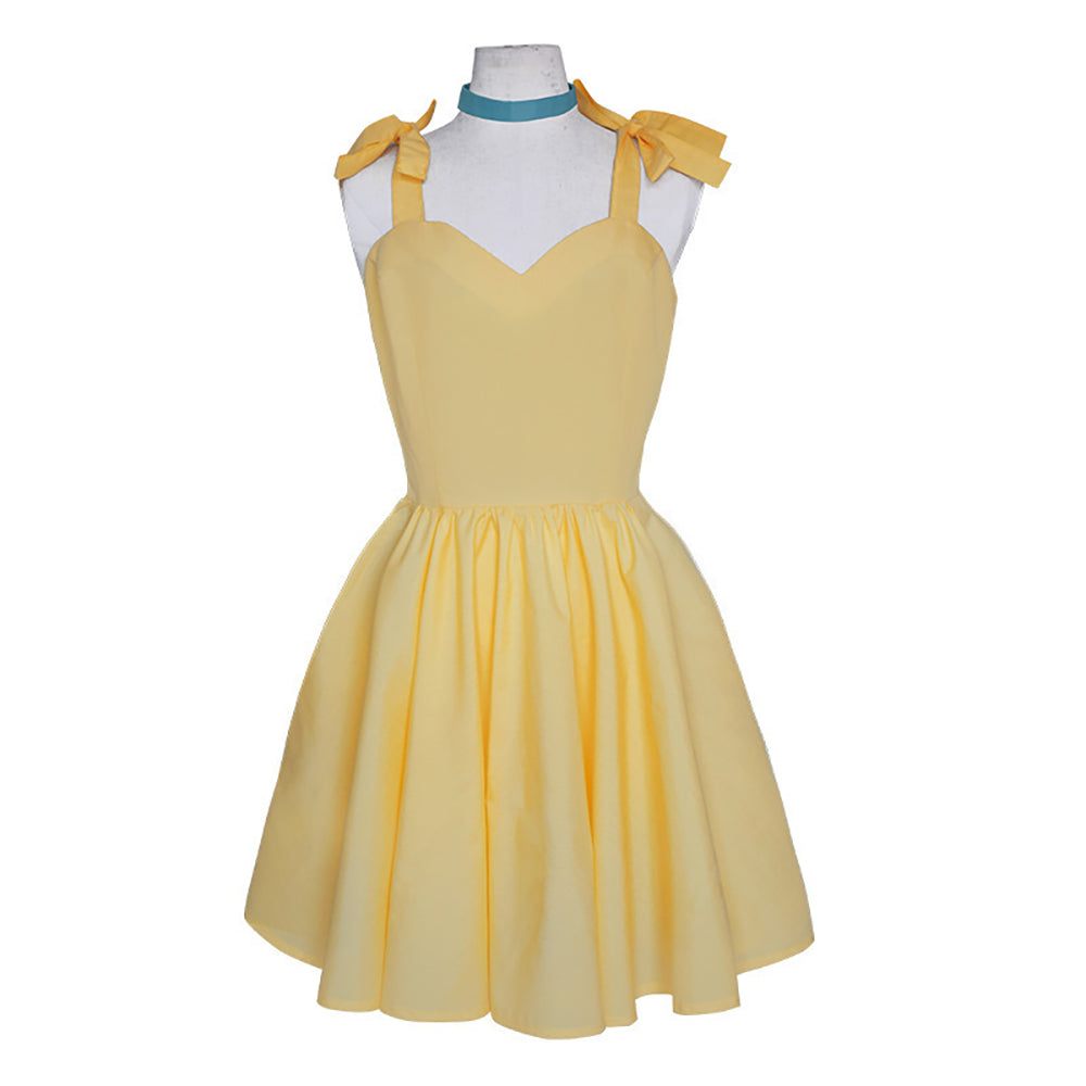 EVA Asuka Langley Shikinami Yellow Dress Cosplay Costume
