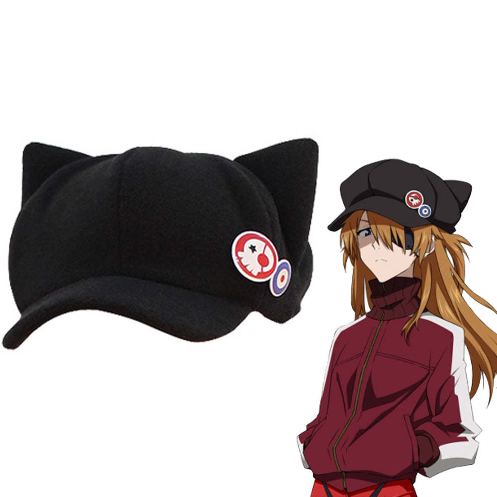 EVA Q Asuka Langley Soryu Cat Ear Hat Cosplay Prop