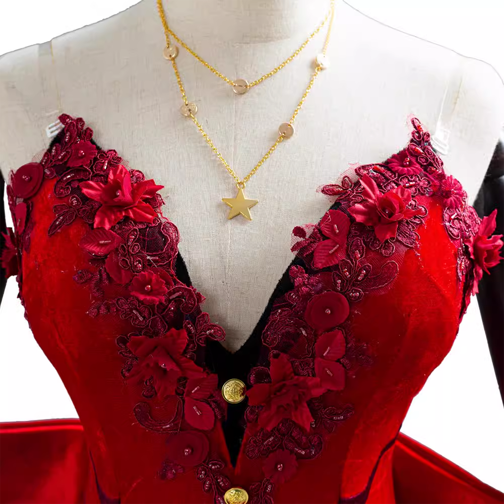 Final Fantasy FFVII Ever Aerith Gainsborough Red Dress Cosplay Costume