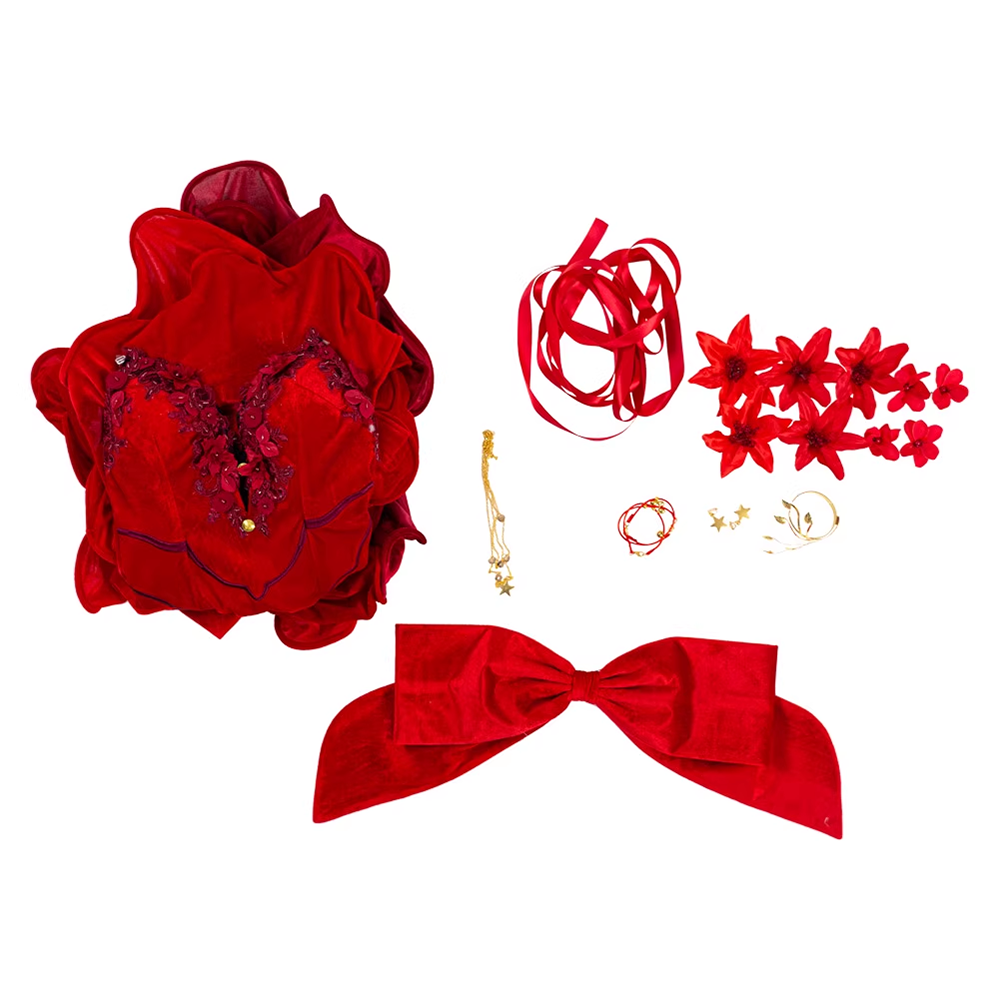 Final Fantasy FFVII Ever Aerith Gainsborough Red Dress Cosplay Costume