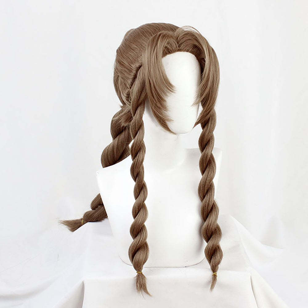 Final Fantasy FFVII Ever Aerith Gainsborough Brown Cosplay Wig