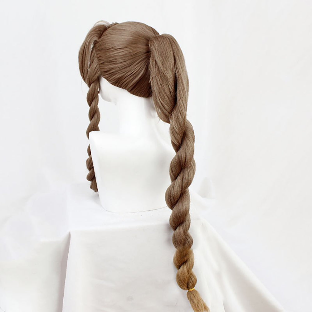 Final Fantasy FFVII Ever Aerith Gainsborough Brown Cosplay Wig