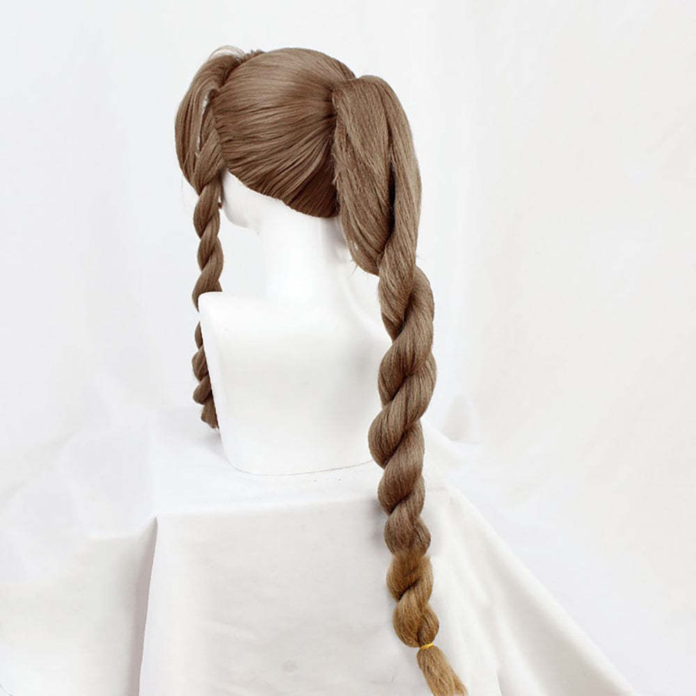 Final Fantasy FFVII Ever Aerith Gainsborough Brown Cosplay Wig