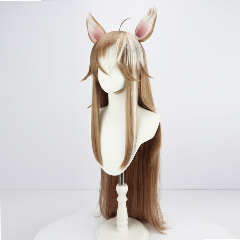 Genshin Impact Female Gorou Miss Hina Brown Cosplay Wig