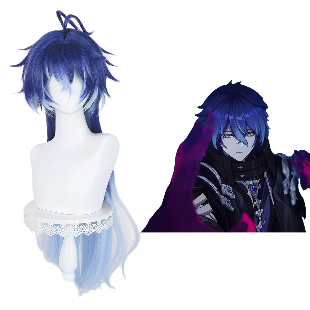 Genshin Impact Flins Blue Cosplay Wig