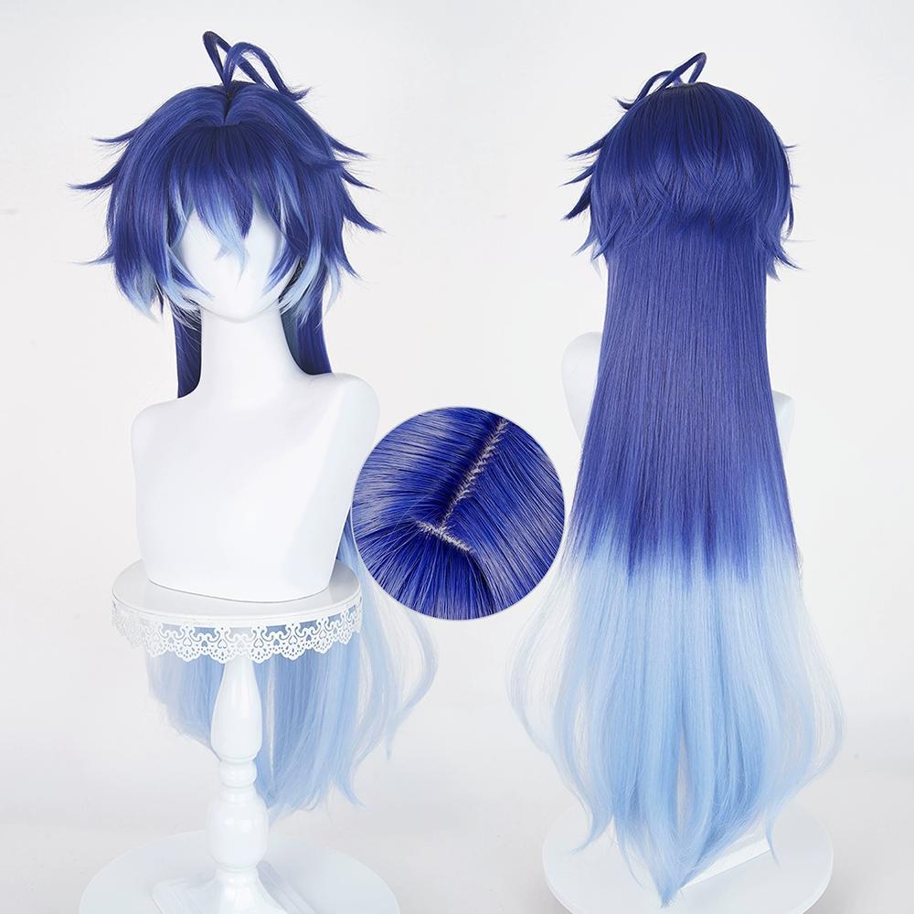 Genshin Impact Flins Blue Cosplay Wig