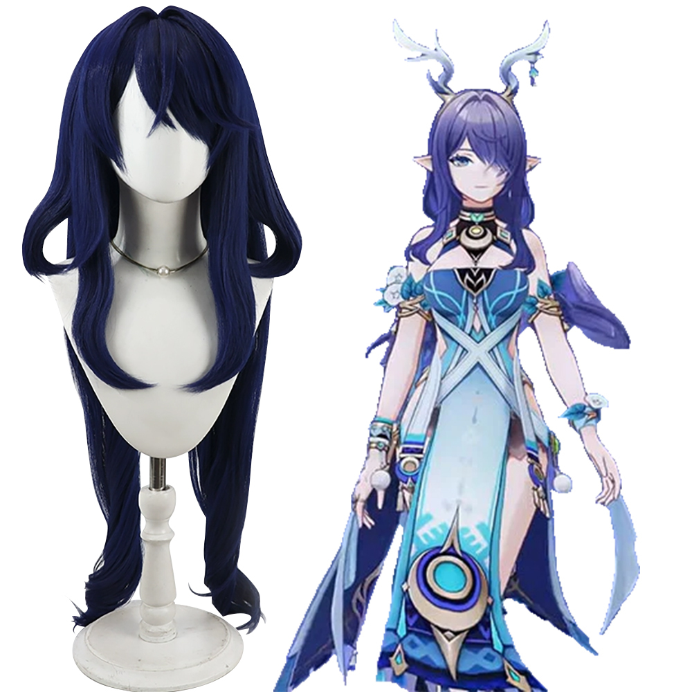 Genshin Impact Lauma Blue Cosplay Wig