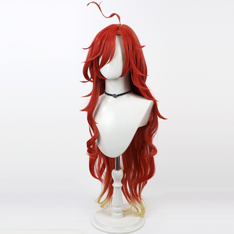 Genshin Impact Mavuika Red Cosplay Wig