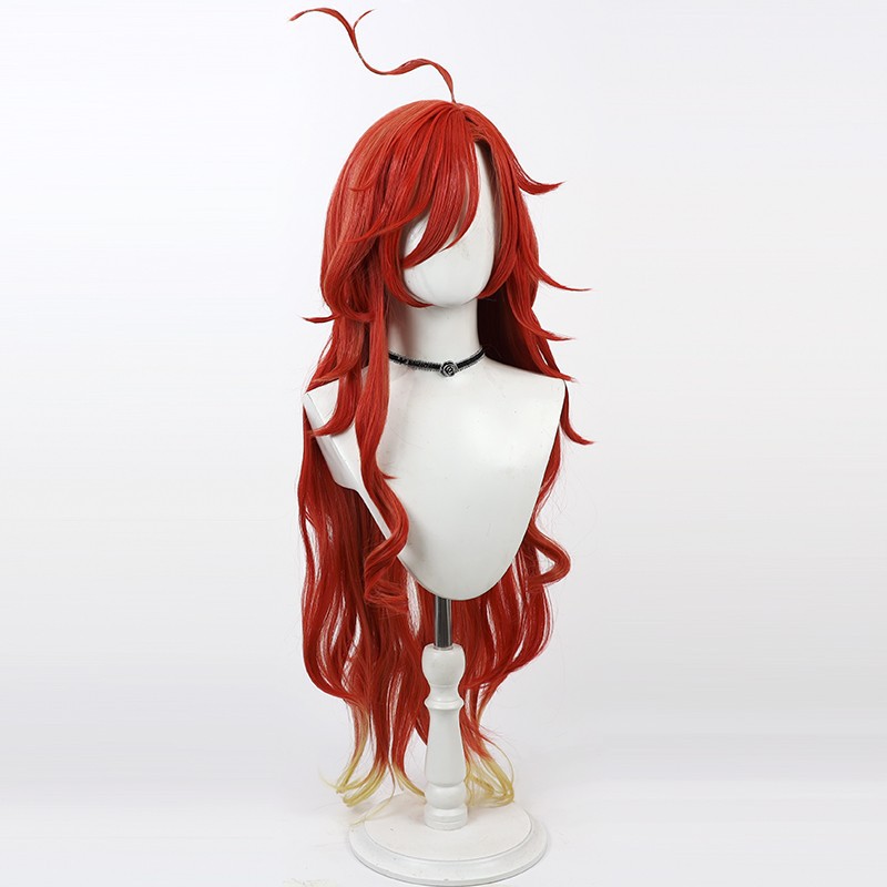 Genshin Impact Mavuika Red Cosplay Wig