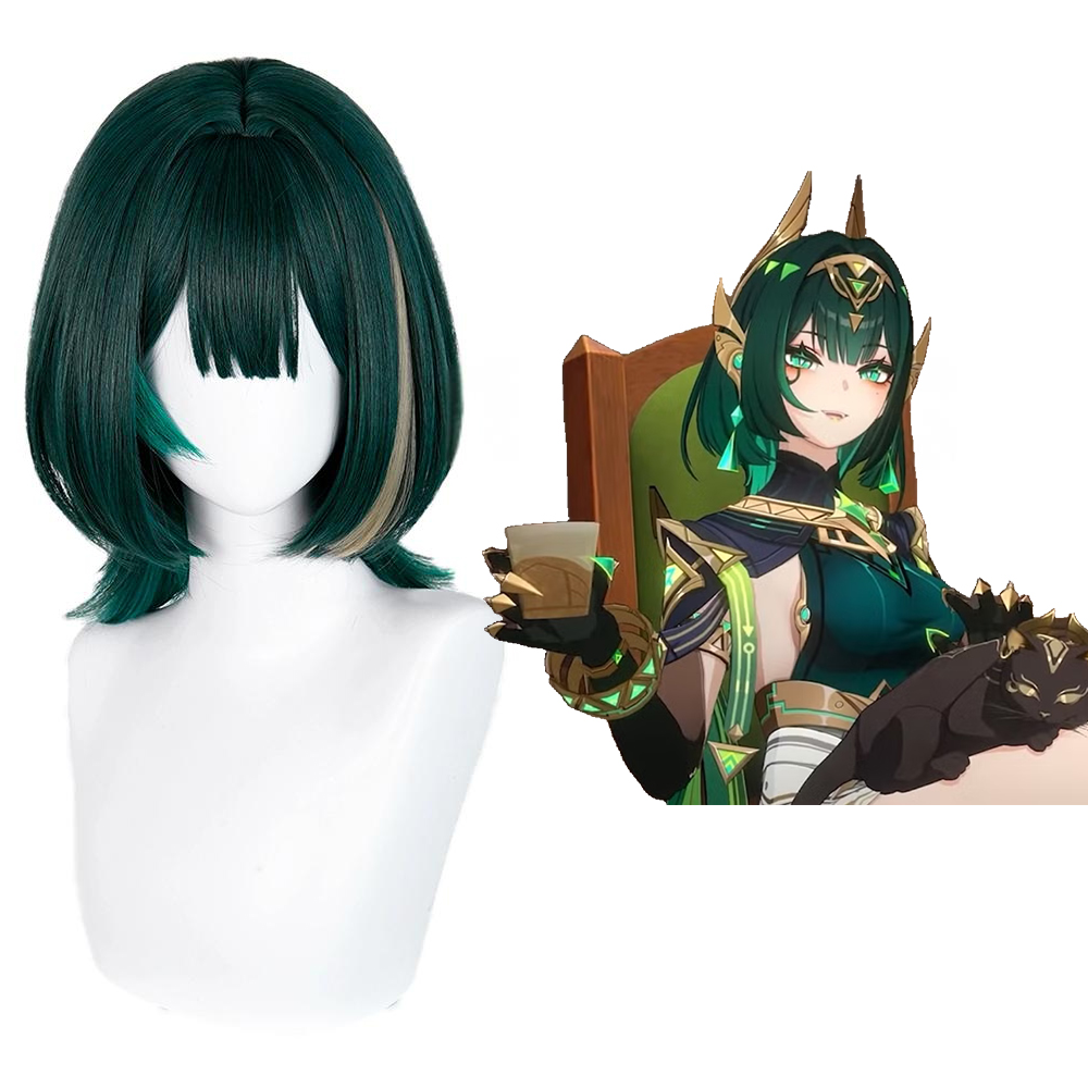 Genshin Impact Nefer Green Cosplay Wig