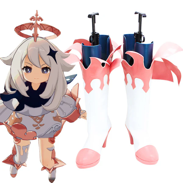 Genshin Impact Paimon White Cosplay Shoes