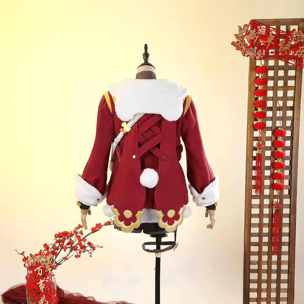 Genshin Impact Xiangling Skin New Year's Cheer Cosplay Costume