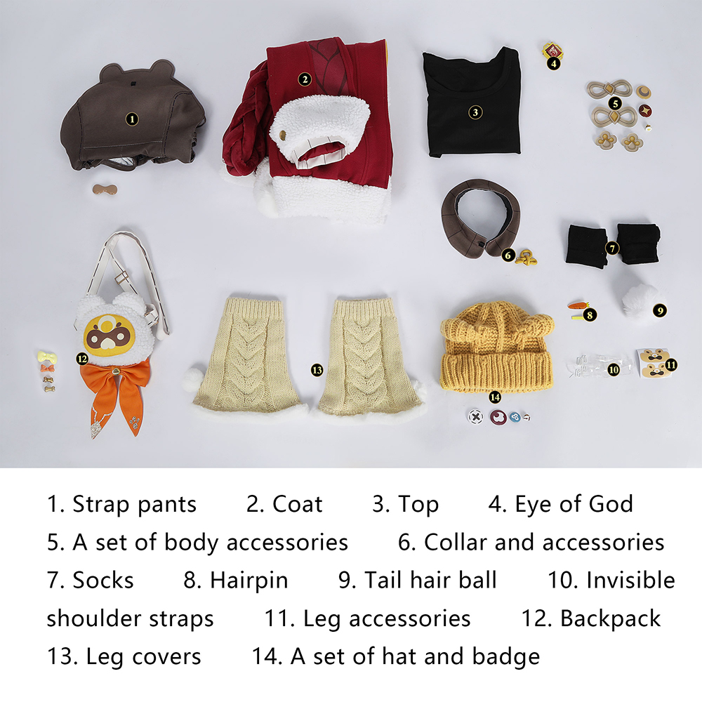 Genshin Impact Xiangling Skin New Year's Cheer Cosplay Costume