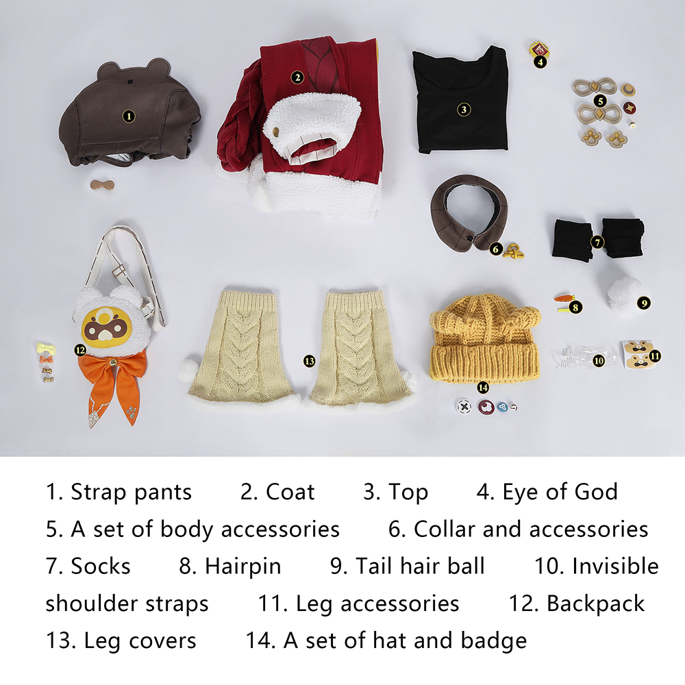 Genshin Impact Xiangling Skin New Year's Cheer Cosplay Costume