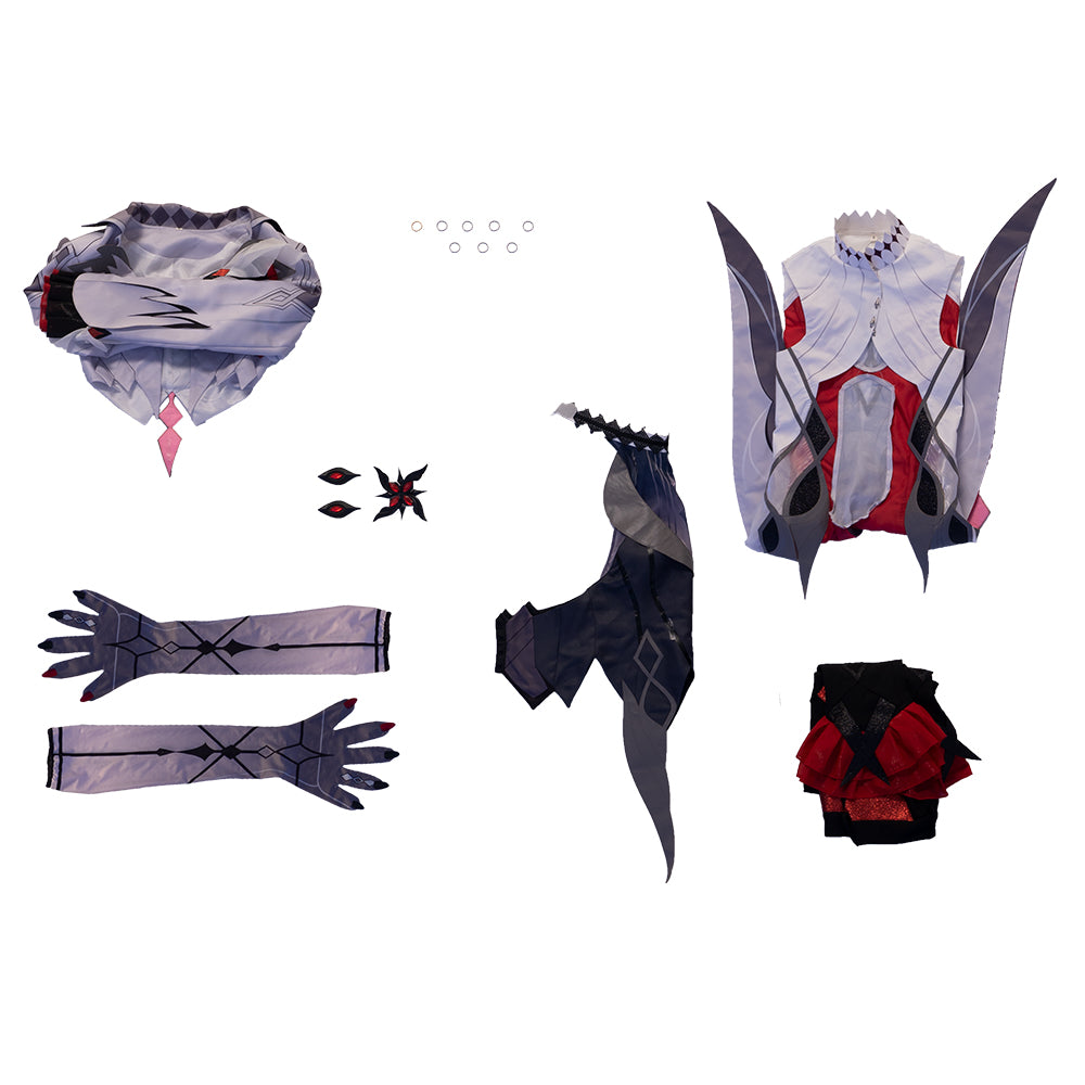 Genshin Impact Fatui Arlecchino Servant Cosplay Costume