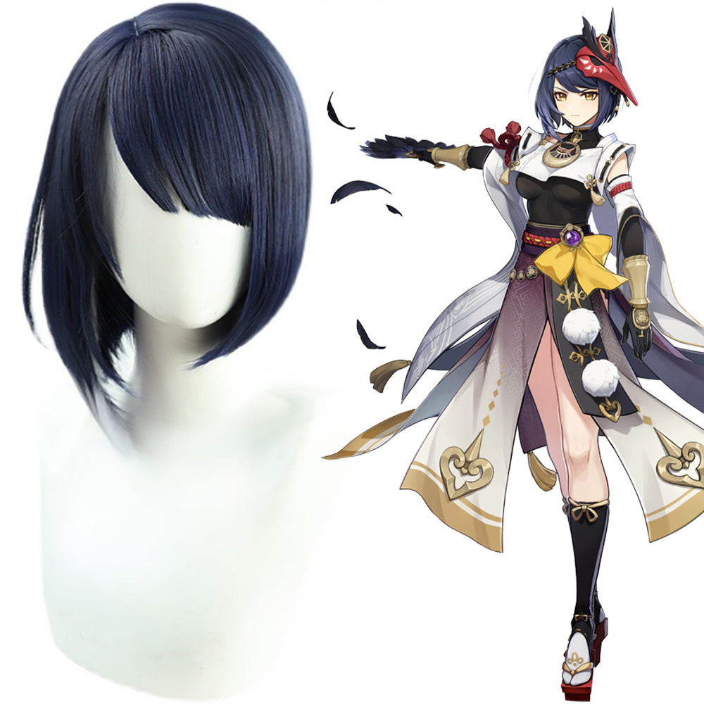 Genshin Impact Kujou Sara Blue Cosplay Wig-Cosplay Instrumentality Project